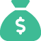 ICON: green bag of cash icon