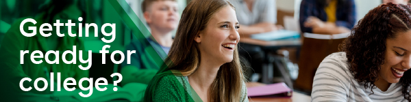 IMAGE: High school students in class with text Getting ready for college?