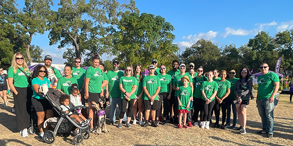 Image: Texell employees gathered to support the Walk to End Alzheimer's
