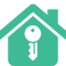 ICON: green house with key icon