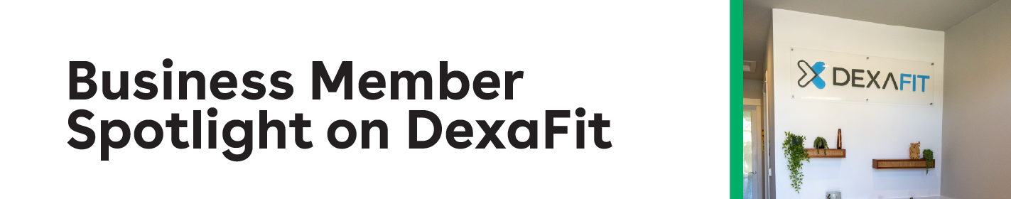 IMAGE: Interior of DexaFit with text Business Member Spotlight on DexaFit